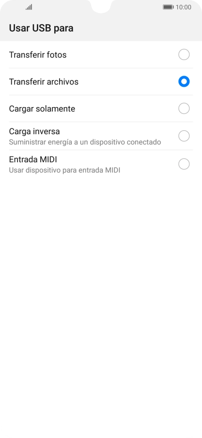 Pulsa Tranferir archivos.