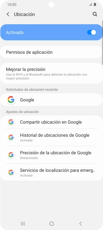 Pulsa Permisos de aplicación.