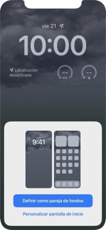 Si deseas utilizar el mismo tema de color en la pantalla de inicio, pulsa Definir como pareja de fondos.