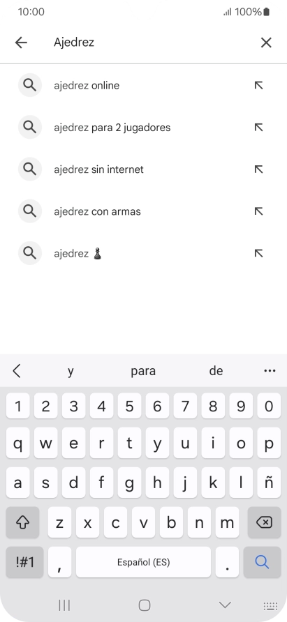 Introduce el nombre del tema o de la app y pulsa el icono de búsqueda.