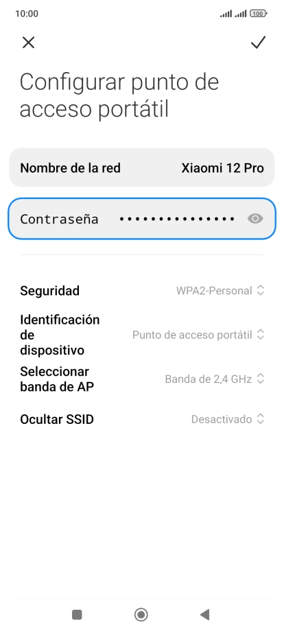 Pulsa Nombre de la red e introduce el nombre deseado de la conexión wifi