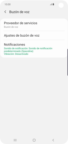 Pulsa Ajustes de buzón de voz.