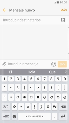 Pulsa ABC para volver a la introducción de texto.