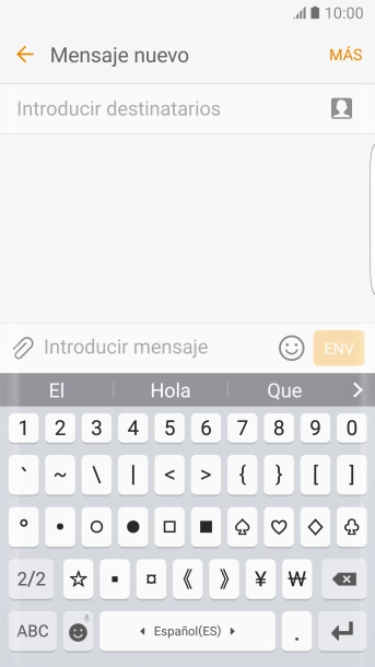 Pulsa ABC para volver a la introducción de texto.