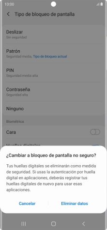 Pulsa Eliminar datos.