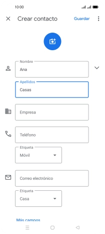Pulsa Teléfono e introduce el número de teléfono deseado.