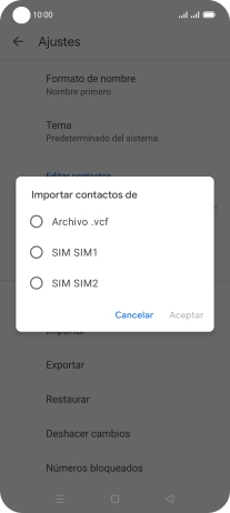 Pulsa la tarjeta SIM deseada.
