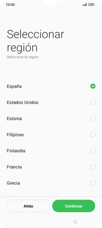 Pulsa el país deseado.