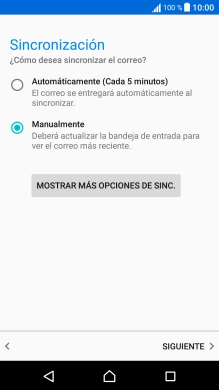 Pulsa MOSTRAR MÁS OPCIONES DE SINC..