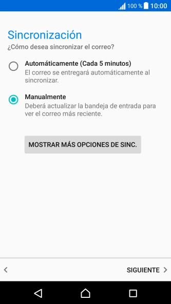 Pulsa MOSTRAR MÁS OPCIONES DE SINC..