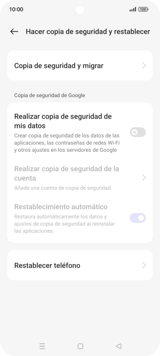 Pulsa Restablecer teléfono.