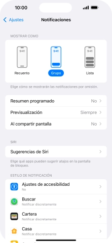 Pulsa Resumen programado.