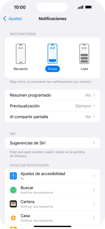 Pulsa Resumen programado.