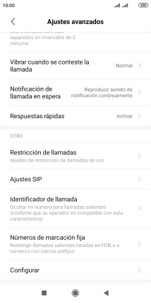 Pulsa Números de marcación fija.