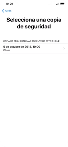Pulsa la copia de seguridad deseada y espera mientras el teléfono restaura el contenido anterior de la copia de seguridad seleccionada. Sigue a continuación las indicaciones de la pantalla para configurar el teléfono y dejarlo listo para su utilización.