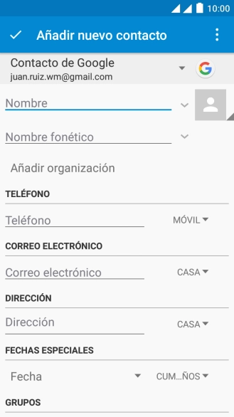 Pulsa la lista desplegable de la guía.