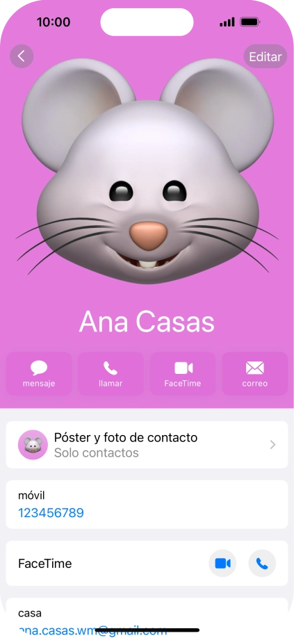 Desliza el dedo hacia arriba desde la parte inferior de la pantalla para terminar y volver a la pantalla de inicio.