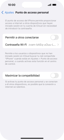 Pulsa Contraseña Wi-Fi e introduce una contraseña.