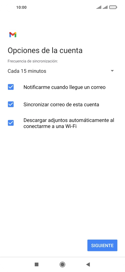 Si aparece en la pantalla esta imagen, tu cuenta de correo electrónico ha sido reconocida y configurada automáticamente. Sigue las indicaciones de la pantalla para introducir más información y terminar la configuración.