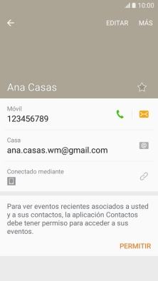 Pulsa el número de teléfono deseado.