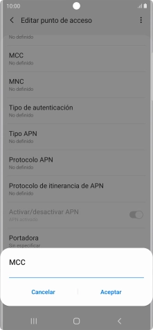 Introduce 214 y pulsa Aceptar.