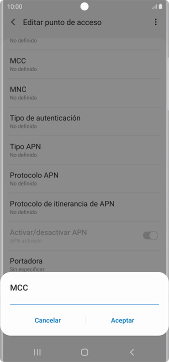Introduce 214 y pulsa Aceptar.