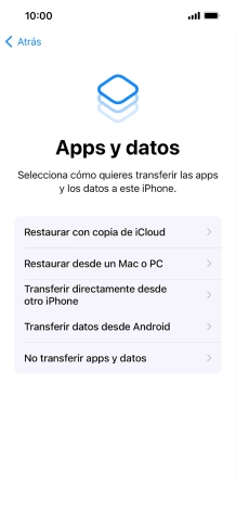 Pulsa No transferir apps y datos y sigue las indicaciones de la pantalla para finalizar la activación del teléfono.