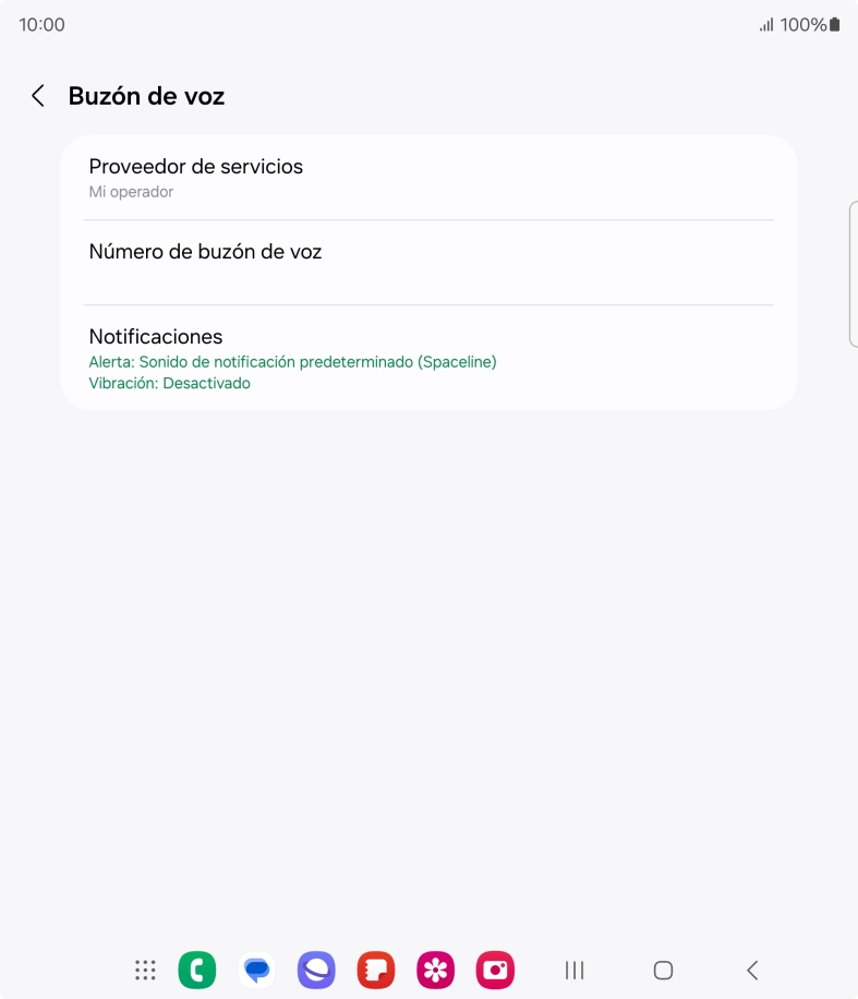 Pulsa Número de buzón de voz.