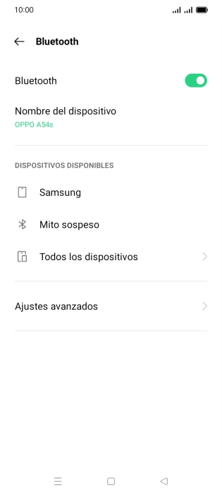 Pulsa el dispositivo Bluetooth deseado y sigue las indicaciones de la pantalla para vincular el dispositivo al teléfono.
