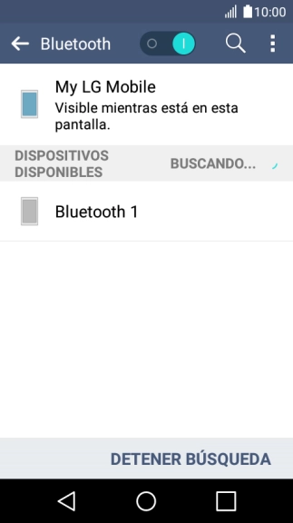Pulsa el dispositivo Bluetooth deseado y sigue las indicaciones de la pantalla para vincular el dispositivo al teléfono.