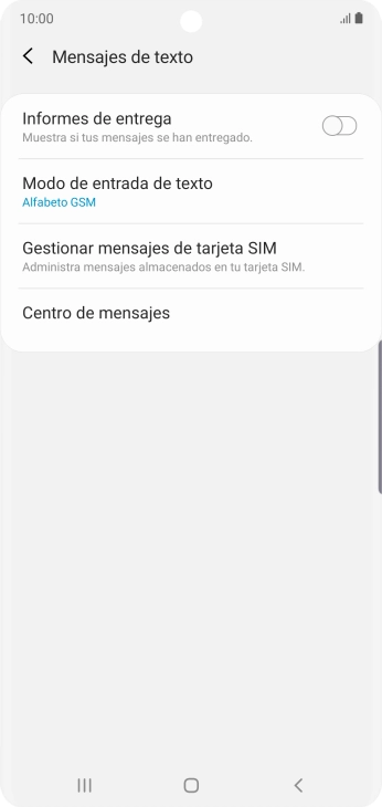 Pulsa Centro de mensajes.