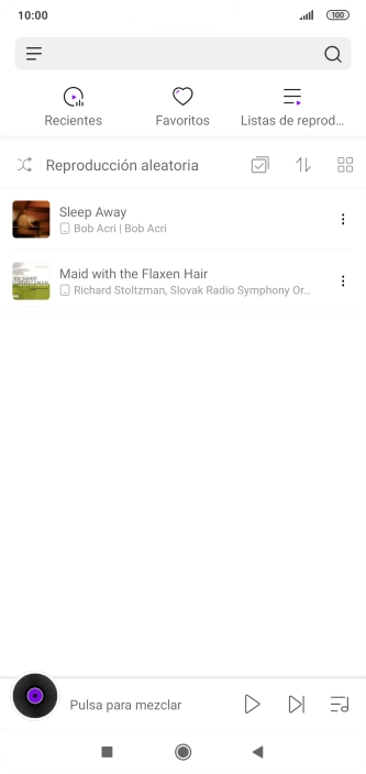 Pulsa el archivo de música deseado.