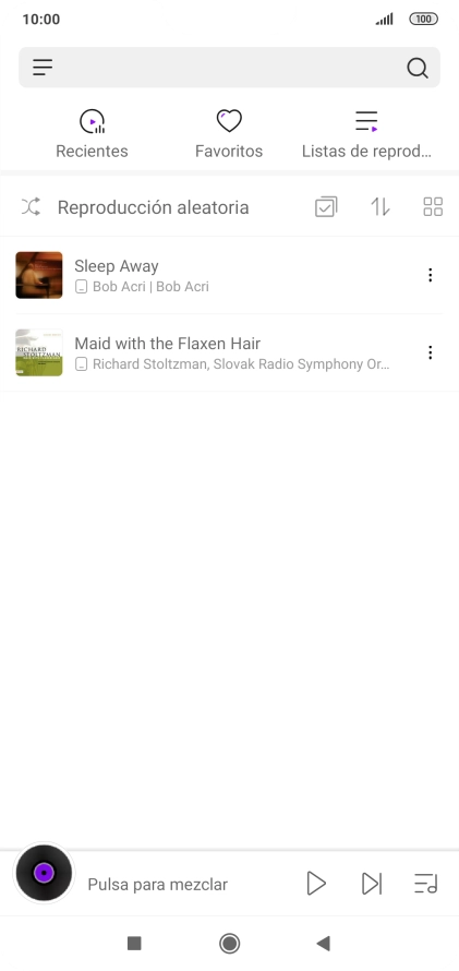 Pulsa el archivo de música deseado.
