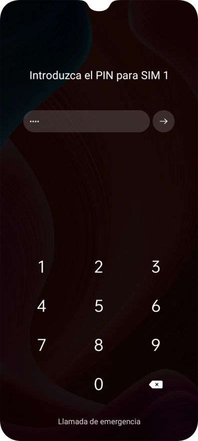 Si lo solicita el teléfono, introduce el código PIN y pulsa la flecha hacia la derecha.