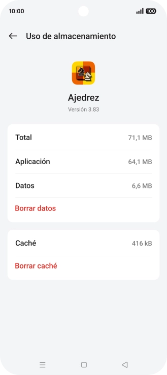Pulsa Borrar caché.
