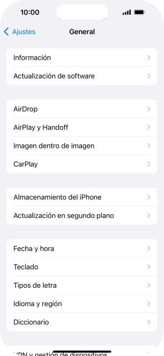 Pulsa Fecha y hora.