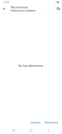 Si deseas crear una nueva carpeta, pulsa el icono de nueva carpeta y sigue las indicaciones de la pantalla para crearla.