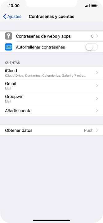 Pulsa la cuenta deseada.
