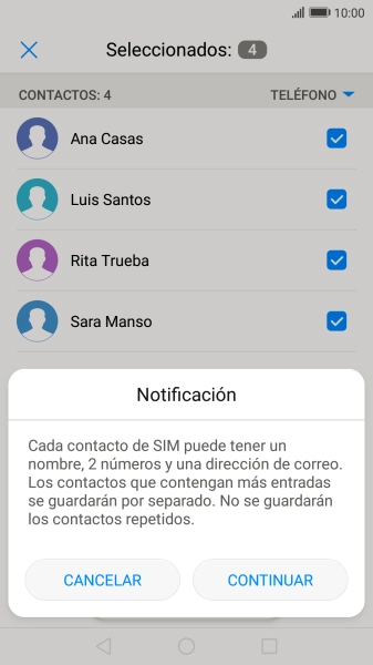 Pulsa CONTINUAR.