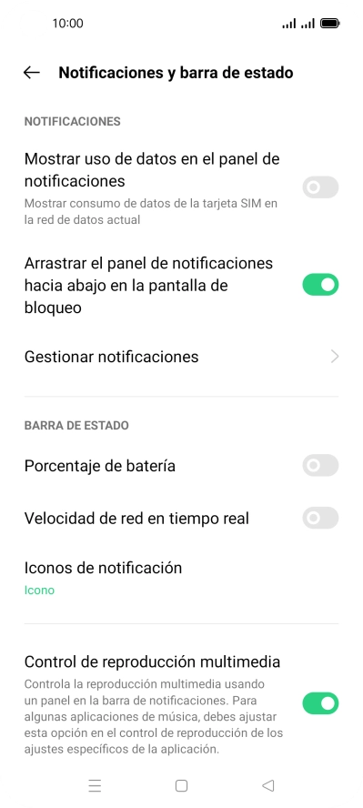 Pulsa Gestionar notificaciones.