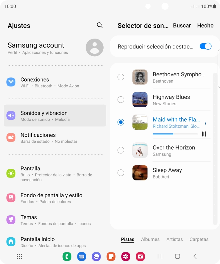Al encontrar un timbre de llamada de tu gusto, pulsa Hecho.