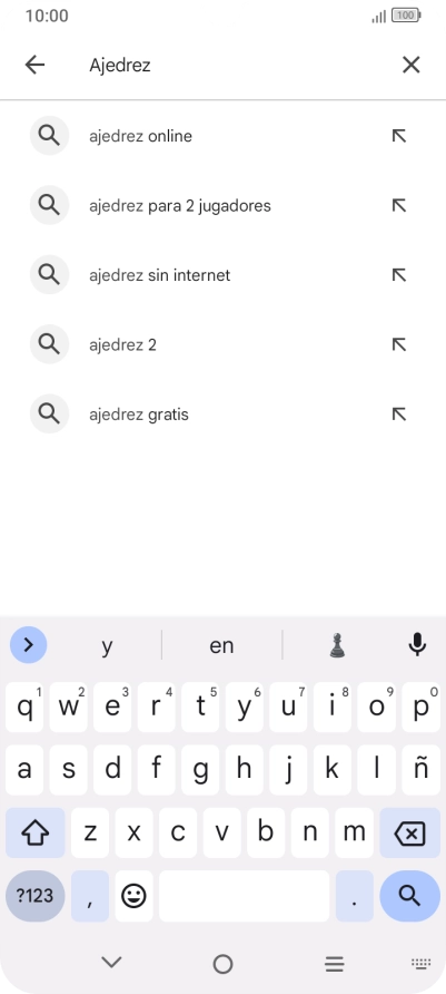 Introduce el nombre del tema o de la app y pulsa el icono de búsqueda.