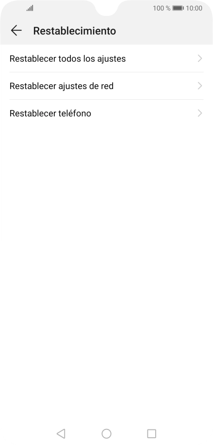 Pulsa Restablecer teléfono.