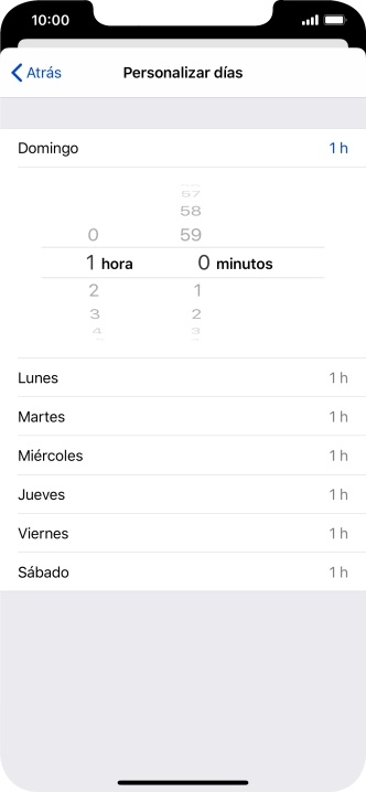 Selecciona el límite de tiempo deseado.
