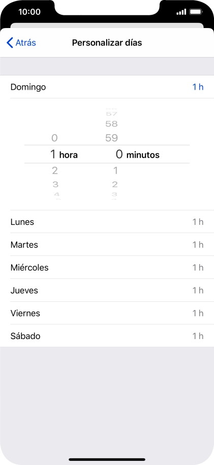 Selecciona el límite de tiempo deseado.