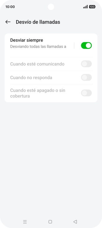 Pulsa el indicador  junto al tipo de desvío deseado.