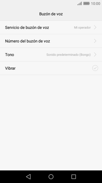Pulsa Número del buzón de voz.