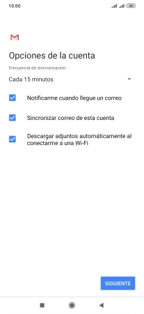 Si aparece en la pantalla esta imagen, tu cuenta de correo electrónico ha sido reconocida y configurada automáticamente. Sigue las indicaciones de la pantalla para introducir más información y terminar la configuración.
