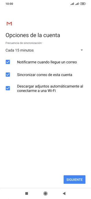 Si aparece en la pantalla esta imagen, tu cuenta de correo electrónico ha sido reconocida y configurada automáticamente. Sigue las indicaciones de la pantalla para introducir más información y terminar la configuración.