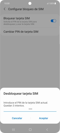 Introduce tu código PIN y pulsa Aceptar.
